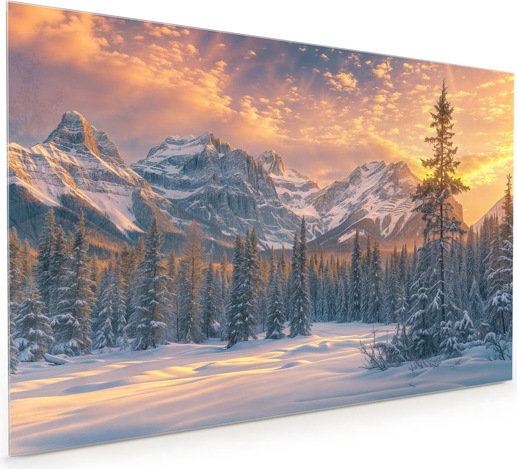 Küchenrückwand Spritzschutz Glas mit Motiv Berglandschaft Winter 40 x 40 cm