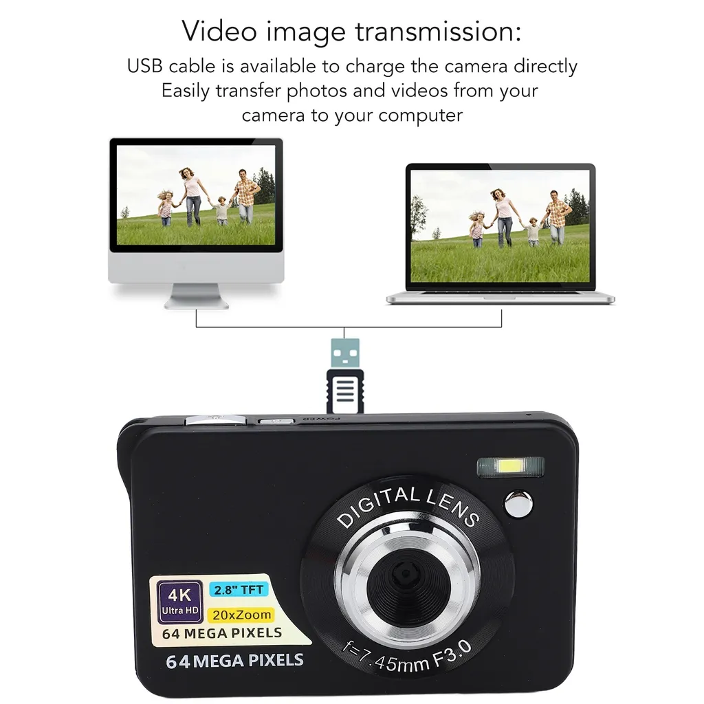 Appareil Photo 4K 64MP avec Écran 2,8 Pouces et Autofocus Rapide - 12