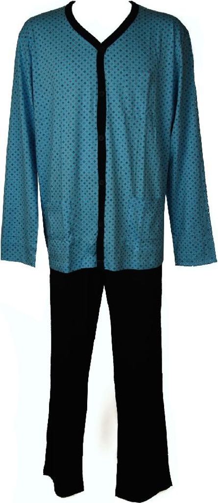 Langärmeliger Herren Pyjama Schlafanzug aus Baumwolle Öffnen mit Tasten RAGNO Artikel U090N6, Taglia 54, Cotone 100%