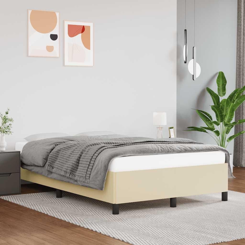 Maison Exclusive - Bettgestell ohne Matratze Creme 120x190 cm Kunstleder