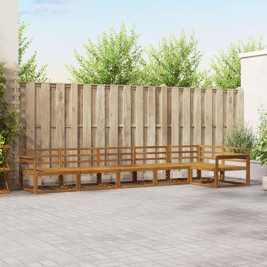 Outdoor-Sofagarnitur (6 pcs)- CLORIS - Natur Massivholz Akazie - Gartensofas C118