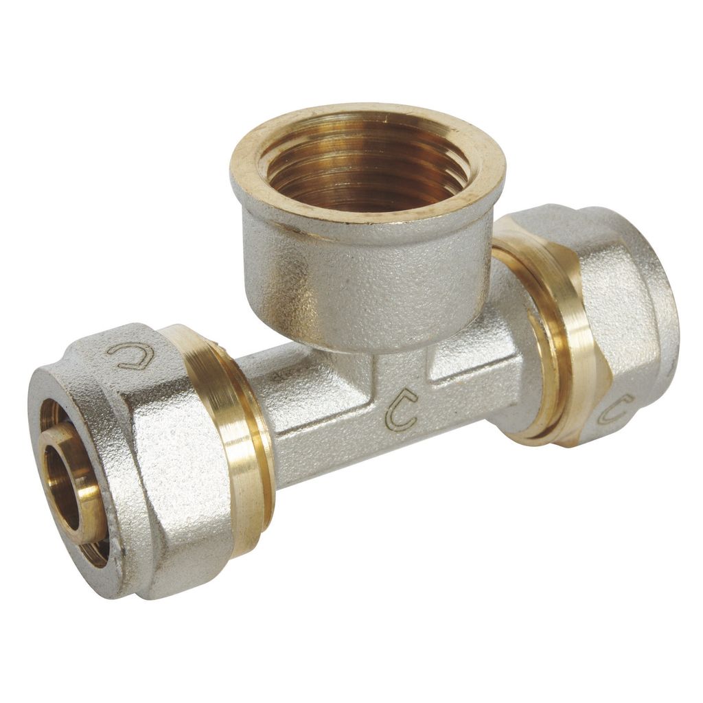 SOMATHERM FOR YOU - /3773-16-15 - Klemmverschraubung für Mehrschichtrohre Ø16 – Innengewinde 15/21 (1/2'') in der Mitte: Ø16 -F15/21-Ø16 – ...
