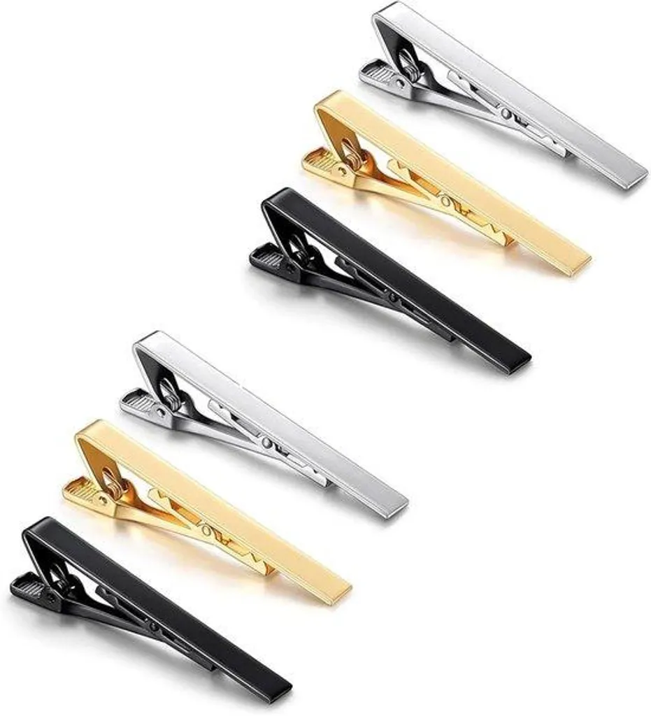 Lot de 3 épingles à cravate argentées et plaquées or pour homme et femme