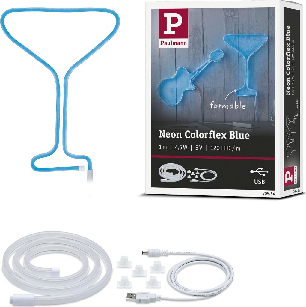 Paulmann USB LED Strip Neon Colorflex Blau Produktbild 