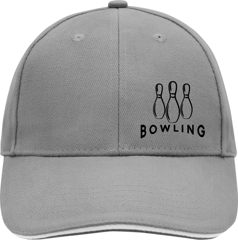 Huuraa Cappy Mütze Bowling Pinns Dark Grey/White Baumwolle 6-Panel Kappe Geschenkidee