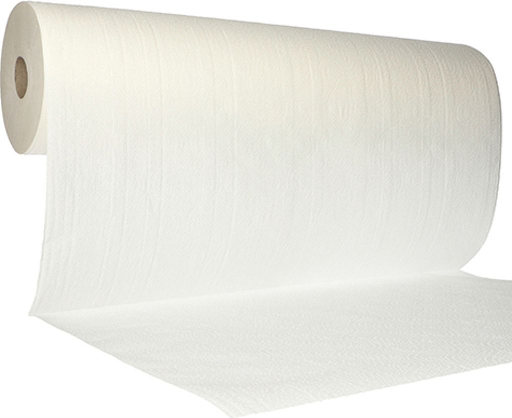6 Rollen Medizinrollen 100 m x 59 cm weiss Duo Line+ perforiert auf 38 cm, Hülse Ø 4,2 cm