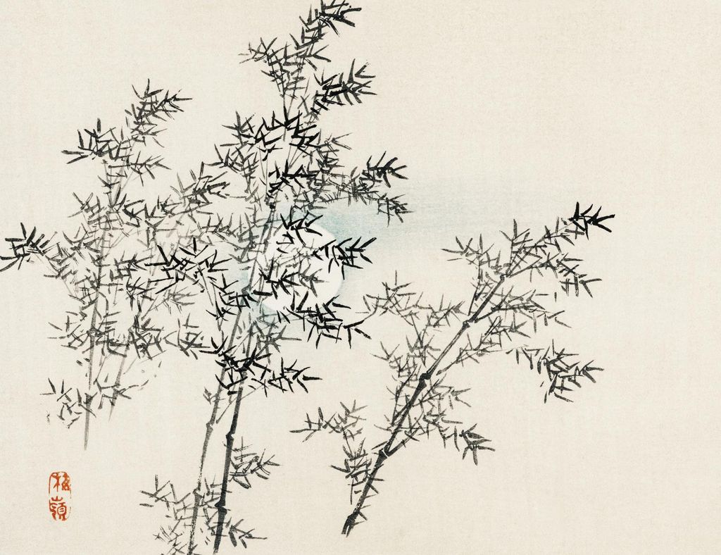 Poster 65x50cm Bambus, Kōno Bairei Japanisches Vintage für das Wohnzimmer