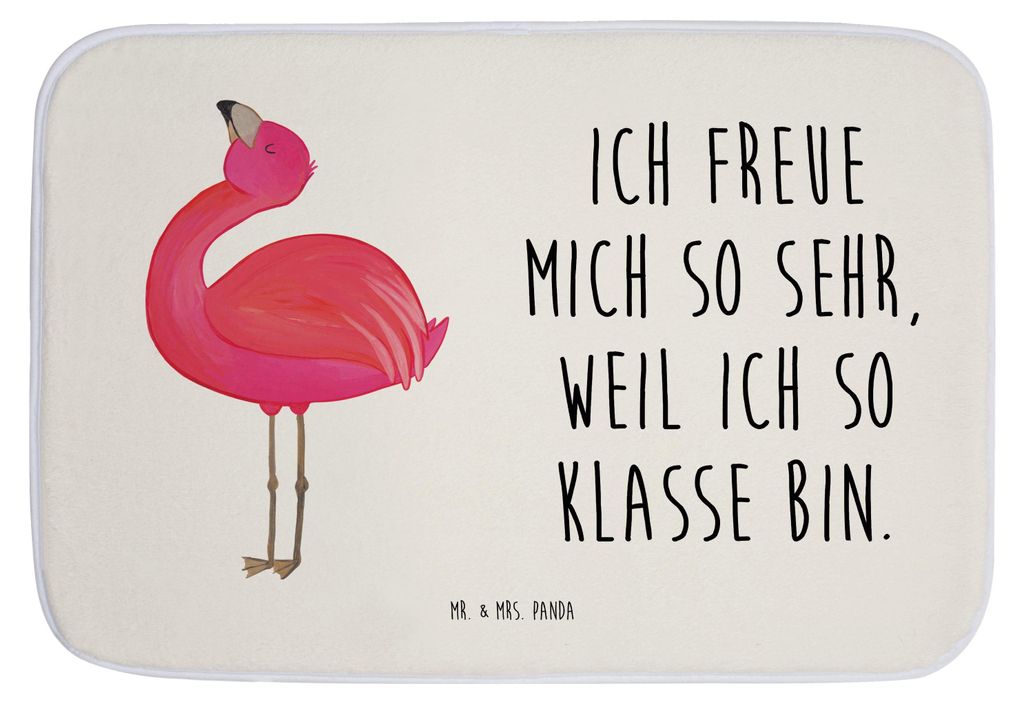 Mr. & Mrs. Panda Teppich Bad Flamingo Stolz - Weiß - Geschenk, Badläufer, Badezimmerteppich, Rosa, badezimmermatte, Badematte, Tochter, Badezimme...