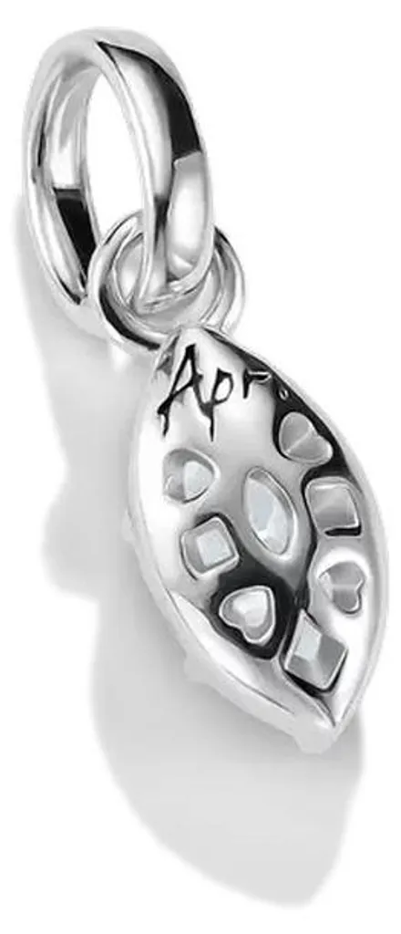 Charm Pendentif Thomas Sabo en Argent 925 Pierre de Naissance Avril Blanc