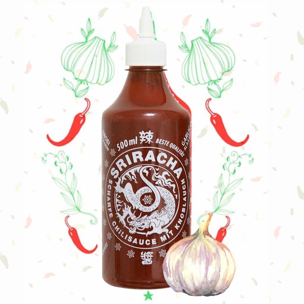 A-One Sriracha Chilisauce mit Knoblauch 500ml | Hot Chilli Produktbild 