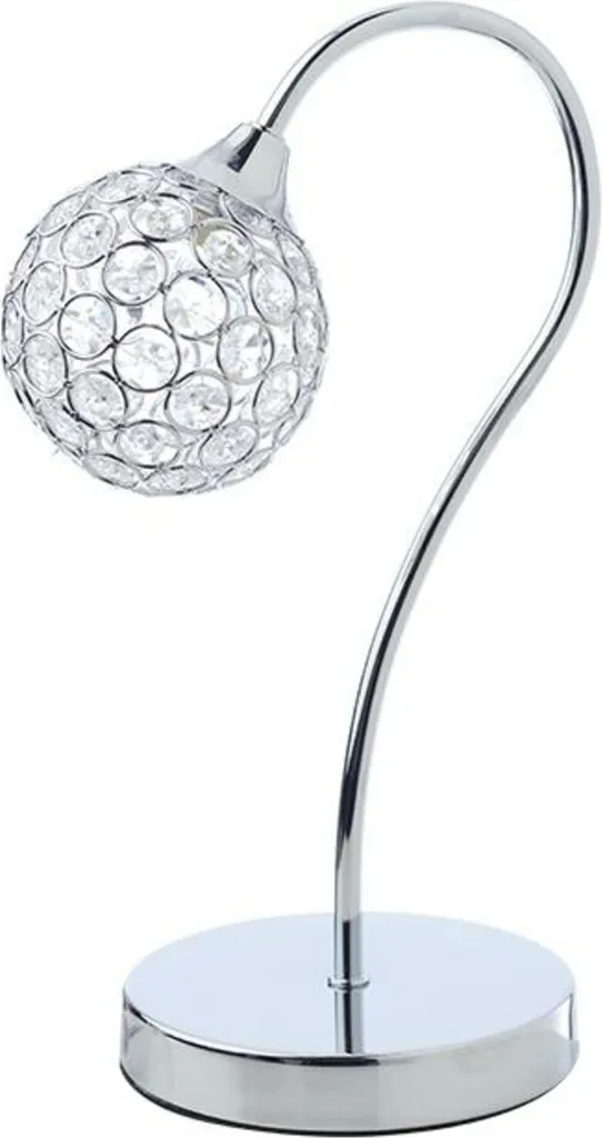Lampe à poser en cristal et métal argenté pour décoration de luxe