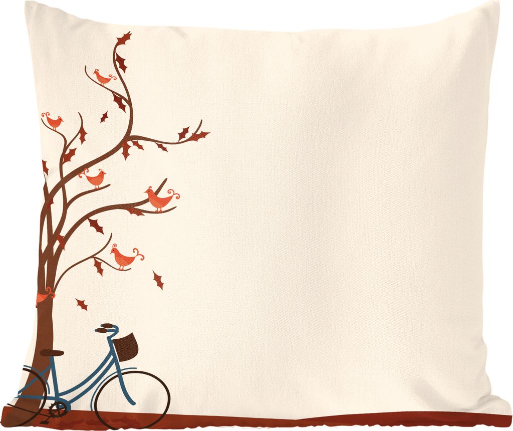 MuchoWow Zierkissen Sofakissen Wohnzimmer Dekokissen 50x50 cm Herbst - Illustration - Baum - Komfort - Sofakissen