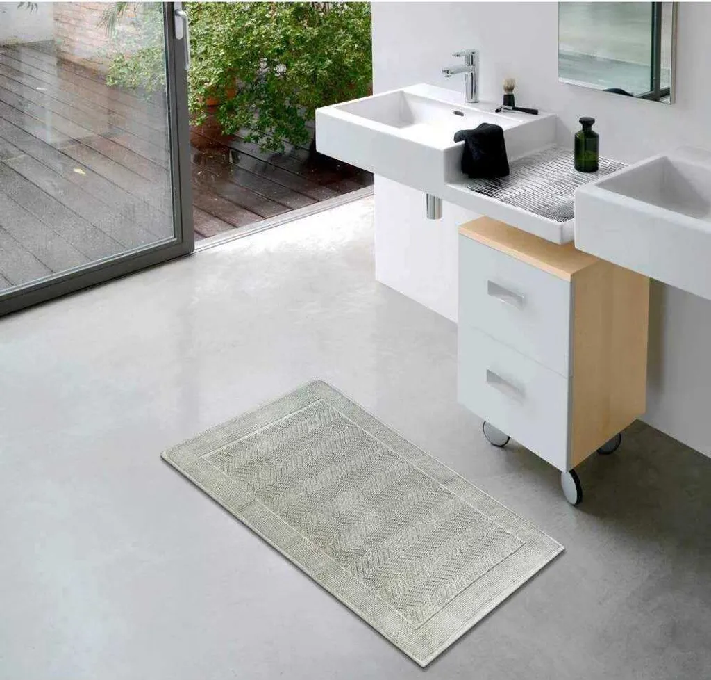 Tappetino Bagno Grigio etérea Egelsbach 50x80 - Morbidezza 100% Cotone