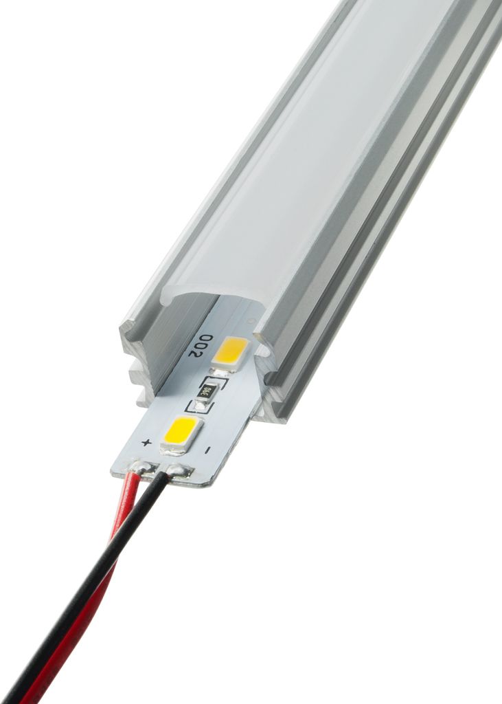 LED Aluschienen Set aus Alustrip und Schiene Profil C 1m Kaltweiß 1 Meter transparent