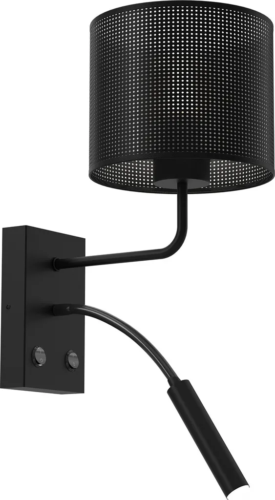 Lampe de Lecture Noire Design Loft avec Double Éclairage E27 et G9