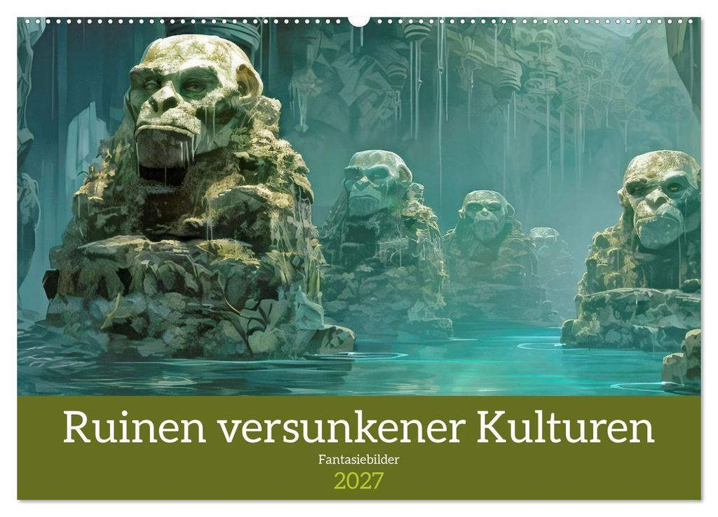 Ruinen versunkener Kulturen - Fantasiebilder (Wandkalender 2027 DIN A2 quer), CALVENDO Monatskalender