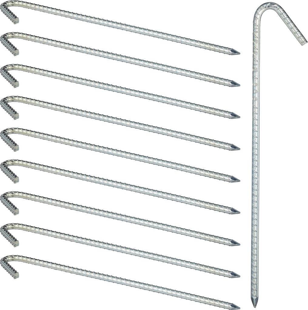 Set da 10 picchetti da terra Relaxdays XL, picchetti da Immagine del prodotto 