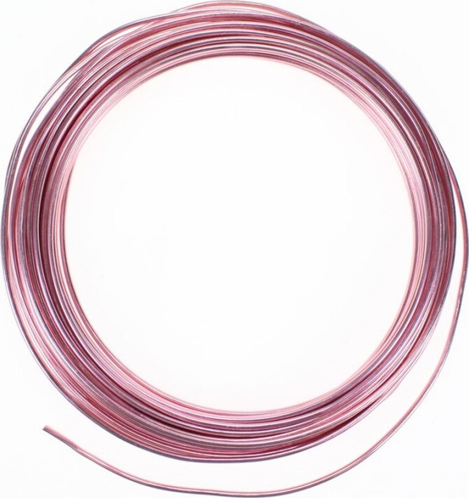 12m Aluminiumdraht Ø 2mm Aludraht Basteldraht Dekodraht Schmuckdraht rosa