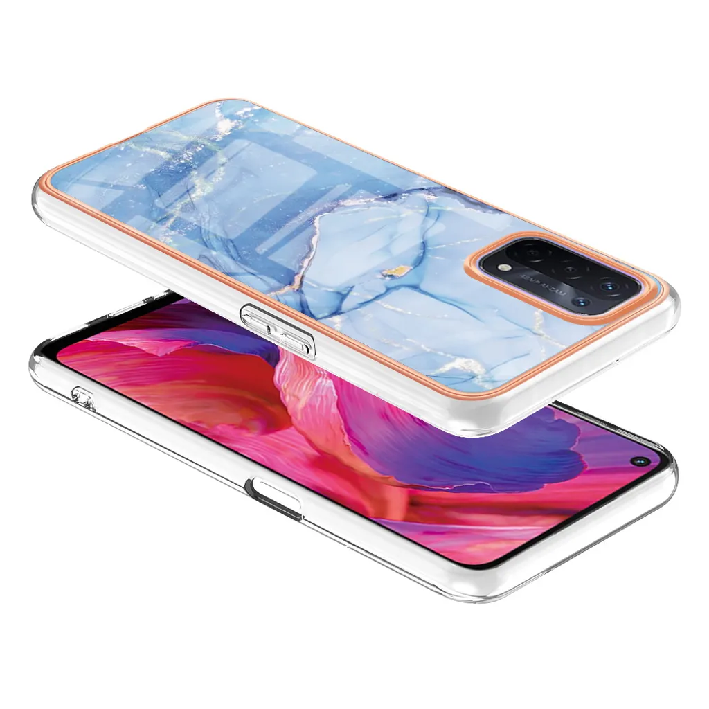 Cover WEIOU Per OPPO A74 5G E A54 5G – Custodia Morbida TPU Con Bordo Dorato, Antigraffio E Antiurto (Nero)