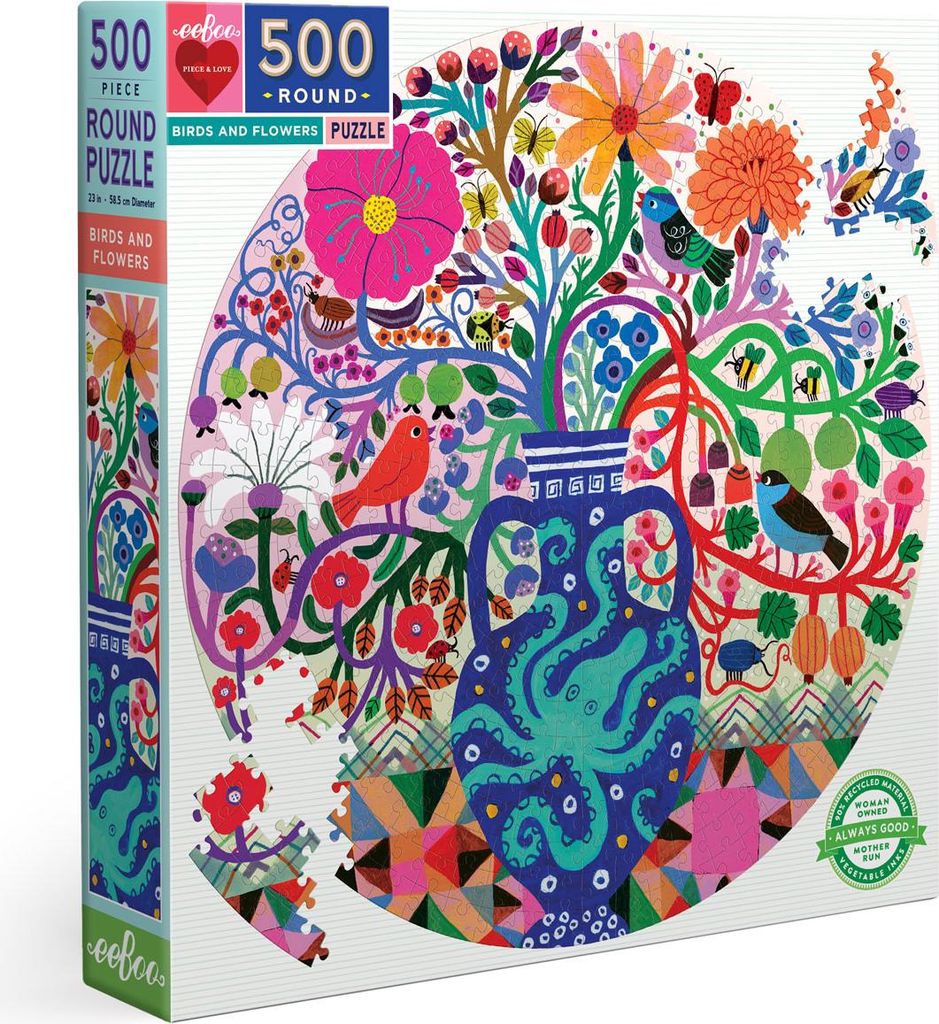 EOBO - Puzzle Eeboo Vögel und Blumen 500st | Stück eine 1 Box