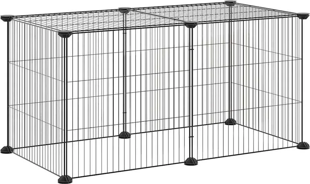 Recinto vidaXL 8 Pannelli Acciaio Nero 35x35 cm - Design Modulare DIY