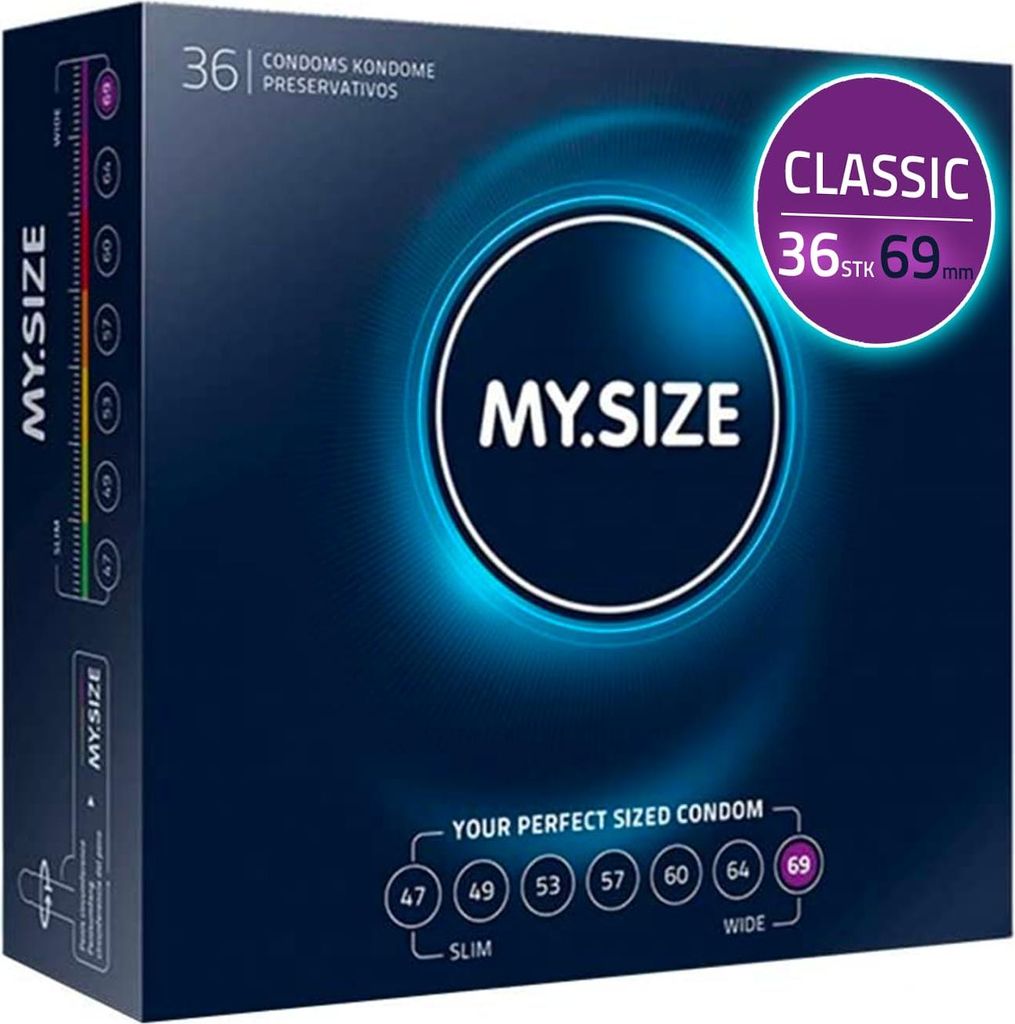 MY.SIZE Classic Kondome Größe 7 | 69 mm Breite | 36 Stück Großpackung | gefühlsecht hauchzart | dünne 0,07 mm Wandstärke