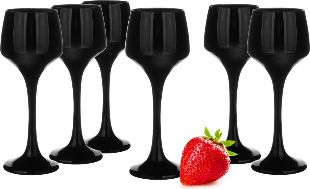 6 schwarze Likörgläser 75ml Schnapsgläser Aperitif Shots Obstlerglas
