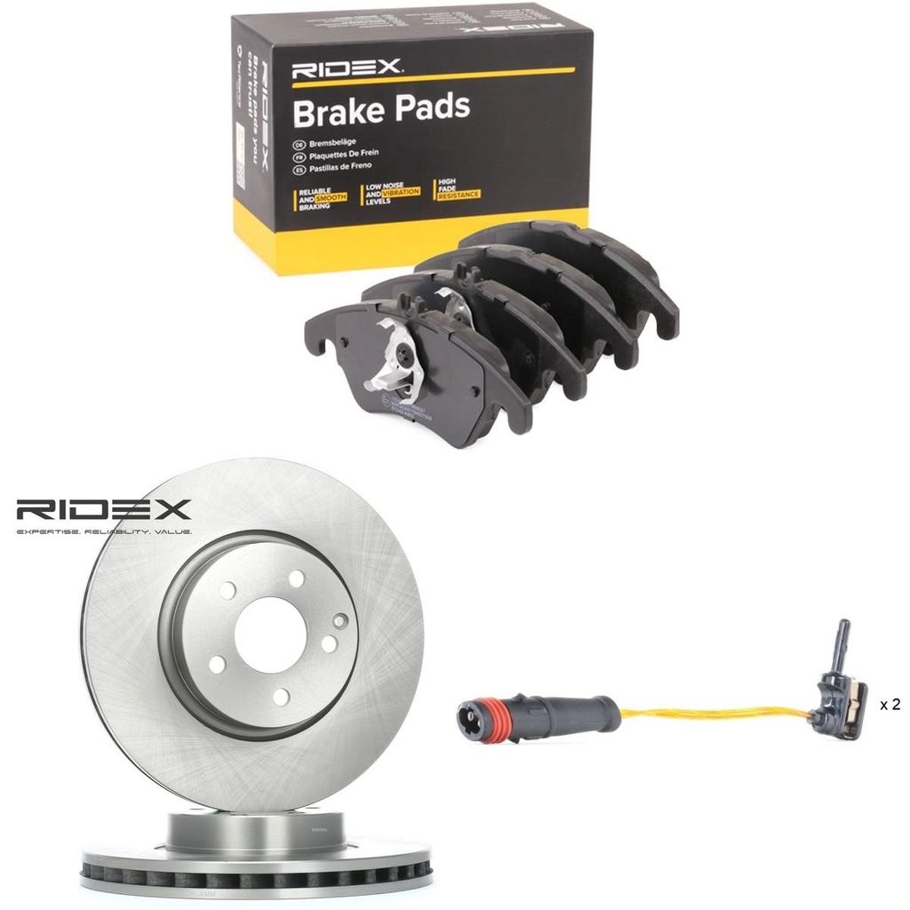 RIDEX Bremsenset Vorne Bremsscheiben Beläge Satz passend für MERCEDES-BENZ C-Klasse Limousine (W204) 322mm