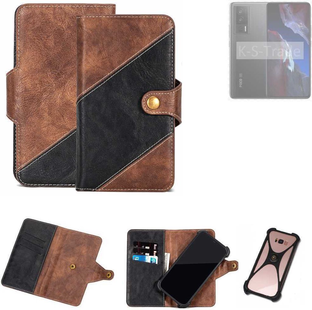 K-S-Trade Handyhülle Schutzhülle Bookstyle Case kompatibel mit POCO F5 Pro Klapphülle Cover Hülle Schutztasche 1x