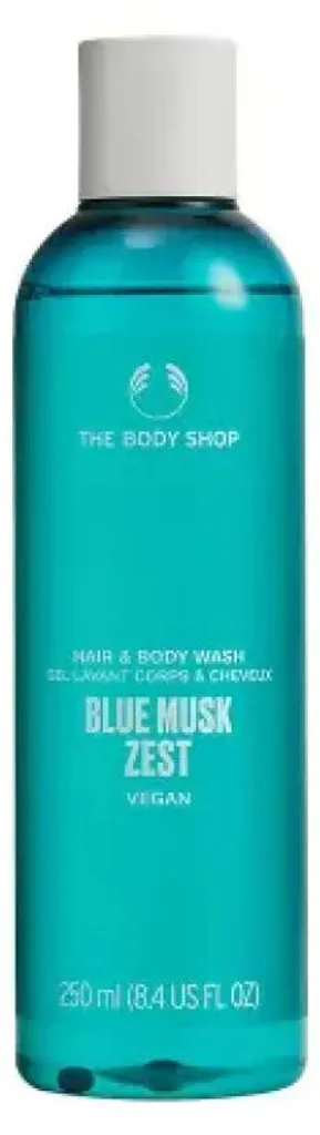 Gel douche anti-peau sèche Blue Musk Zest 250 ml pour homme pressé