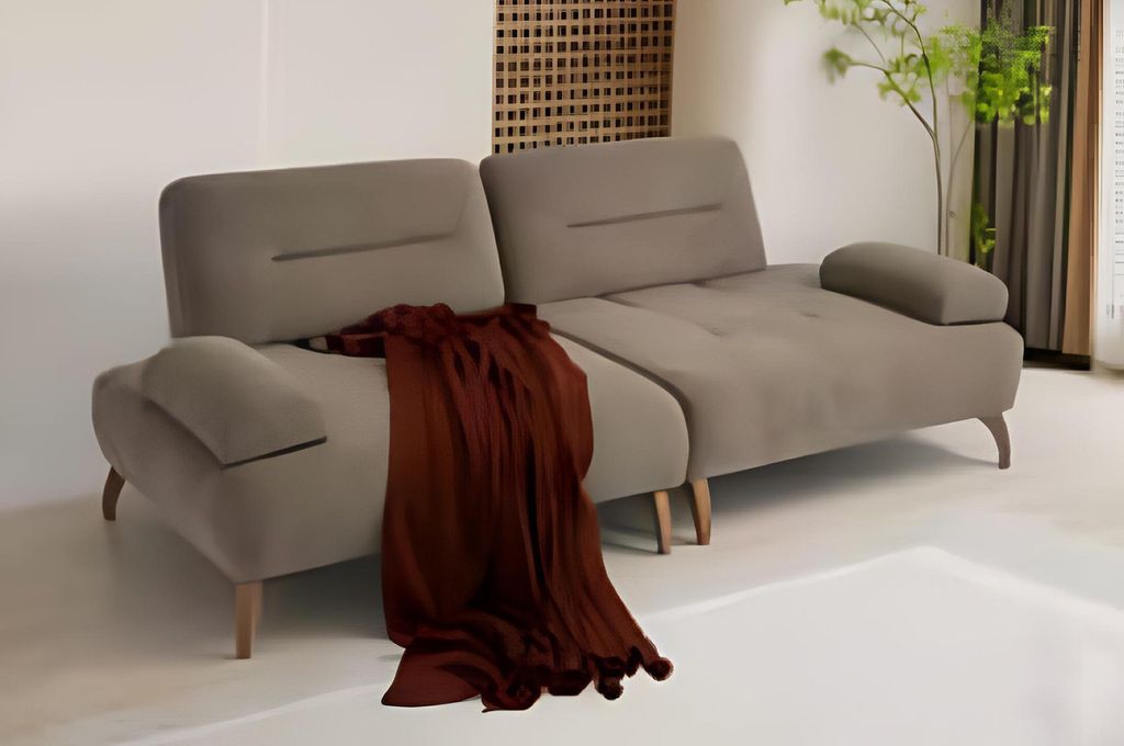 Stilvoller Brauner Dreisitzer Wohnzimmer Polstercouchen 3-Sitzer