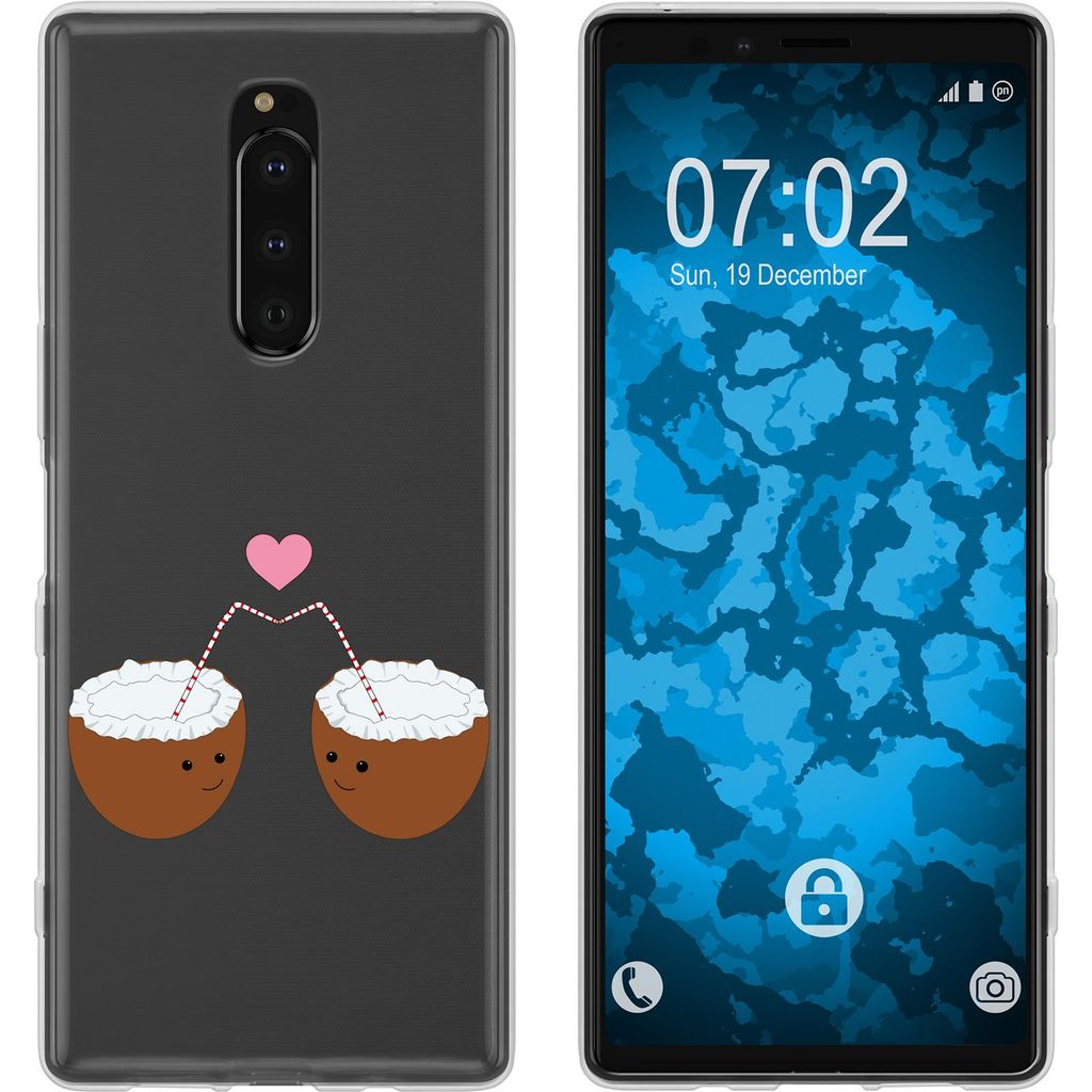PhoneNatic Case kompatibel mit Sony Xperia 1 Silikon-Hülle Sommer Coconuts M3