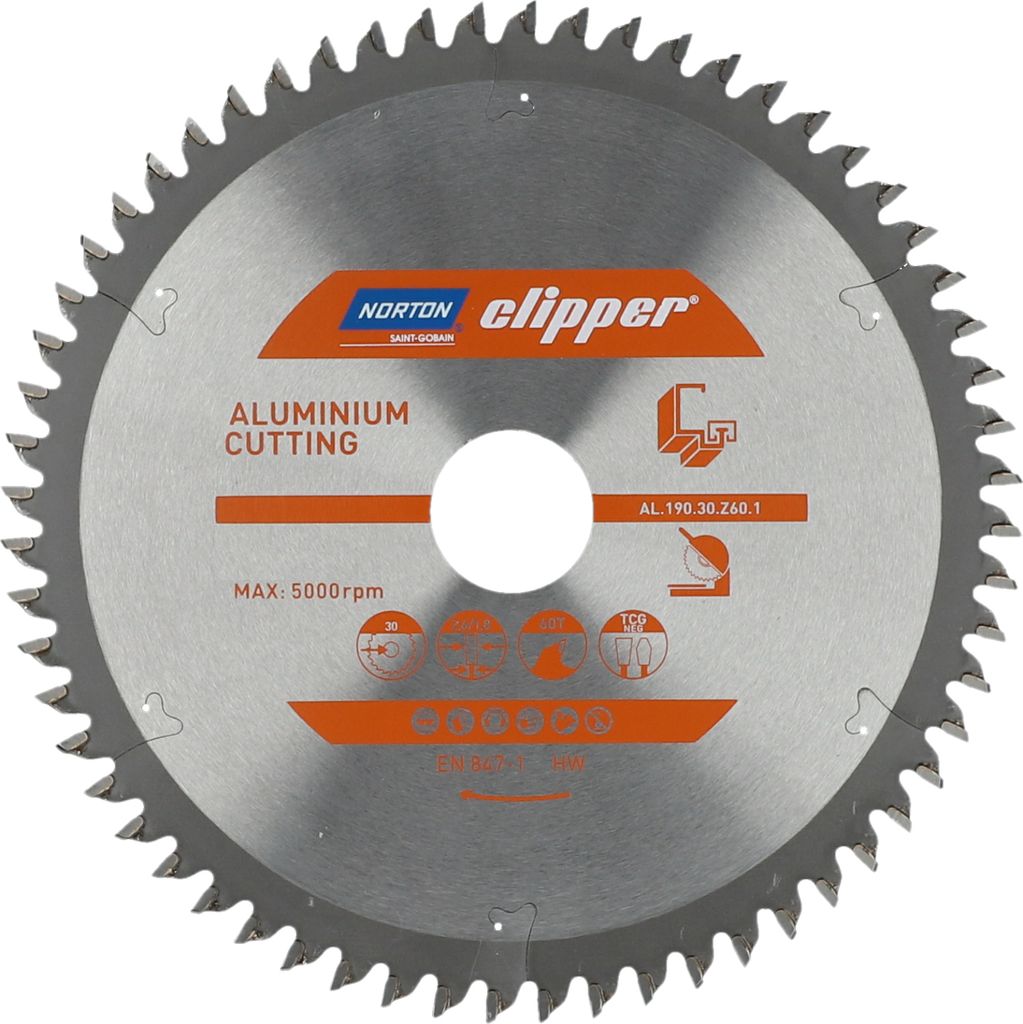 Norton Clipper Kreissägeblatt Aluminium 305x30mm 96Z, Messing, Kupfer