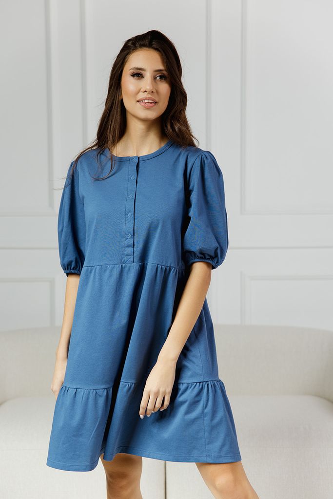 DOLCE SONNO Stillnachthemd - Umstandsnachthemd – Nachthemd für Schwangere und Stillende - 100% Baumwolle - GRETA North M