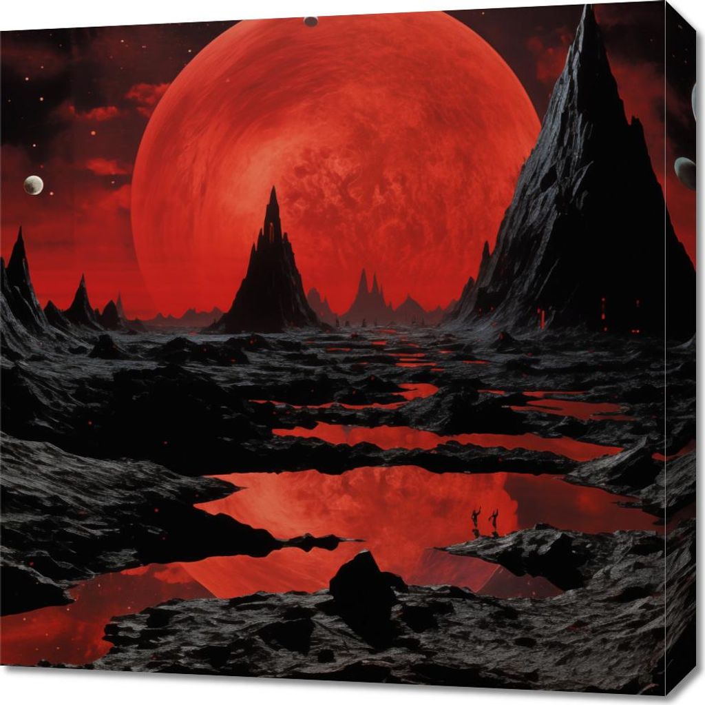 Bild 60x60cm Vollmond in fernen Ländern