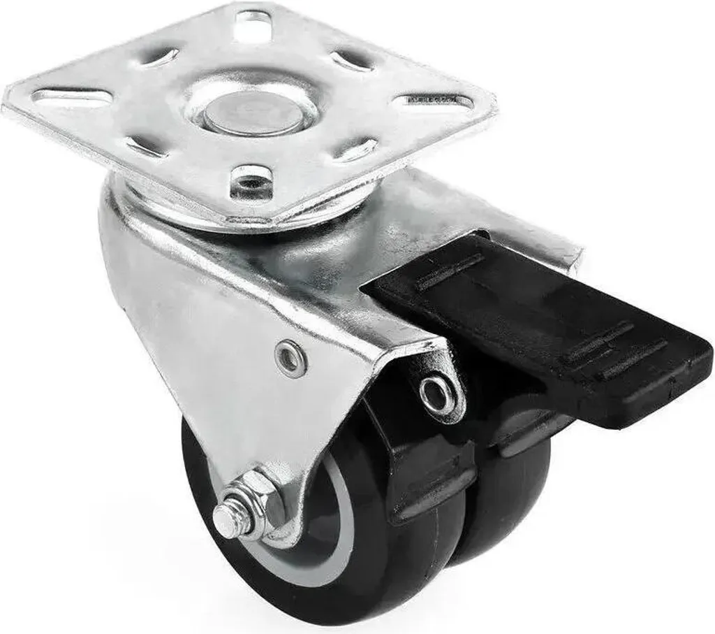 Roulettes doubles pivotantes pour mobilier lourd 50mm - Pack de 4 Gris