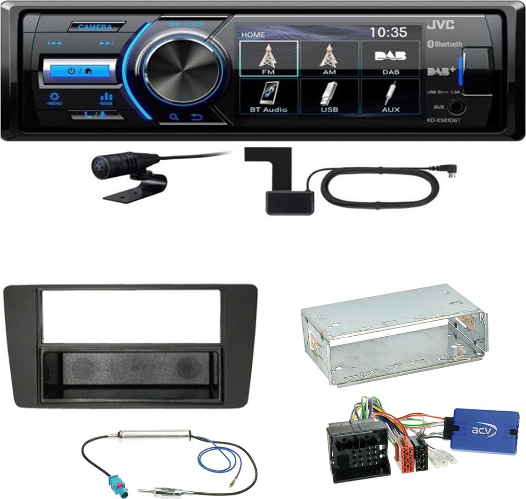 JVC KD-X561DBT Digitalradio Bluetooth USB Einbauset für Skoda Yeti 5L Octavia 2