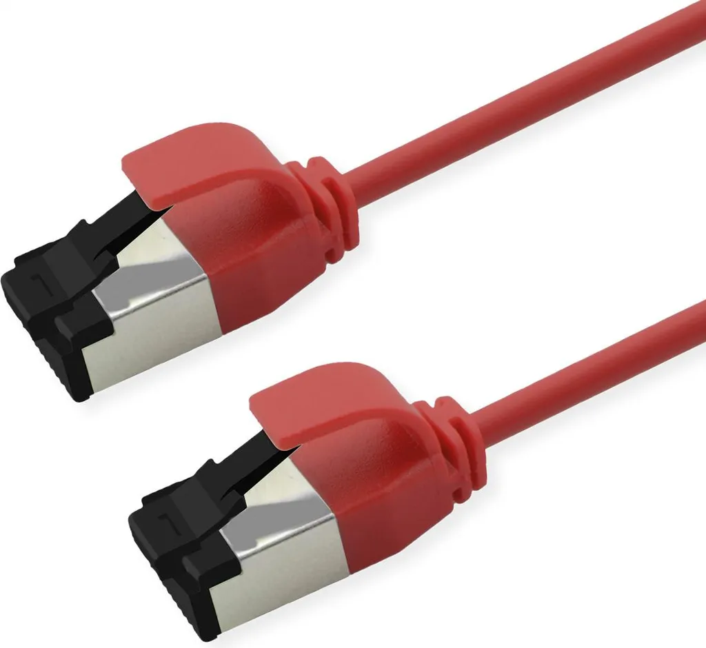 ROLINE Cat.8 Cavo Rete Slim 1m Rosso | Professionale e Discreto PoE LSOH