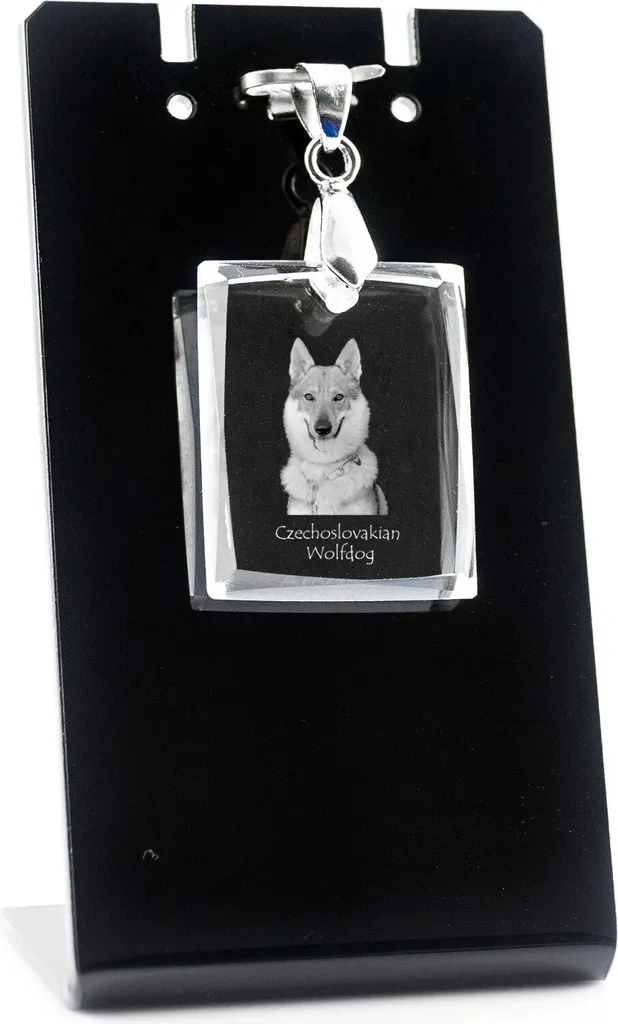 Pastore cecoslovacco - Ciondolo in cristallo con cane, collana con foto, gioielli unici di Art-Dog