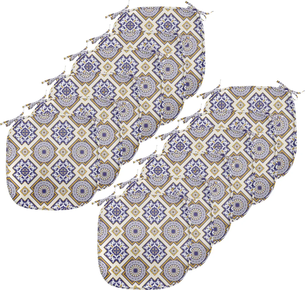 Coussin de Chaise Anti-Glisse et Imperméable : Lot de 12 Galettes 40cm
