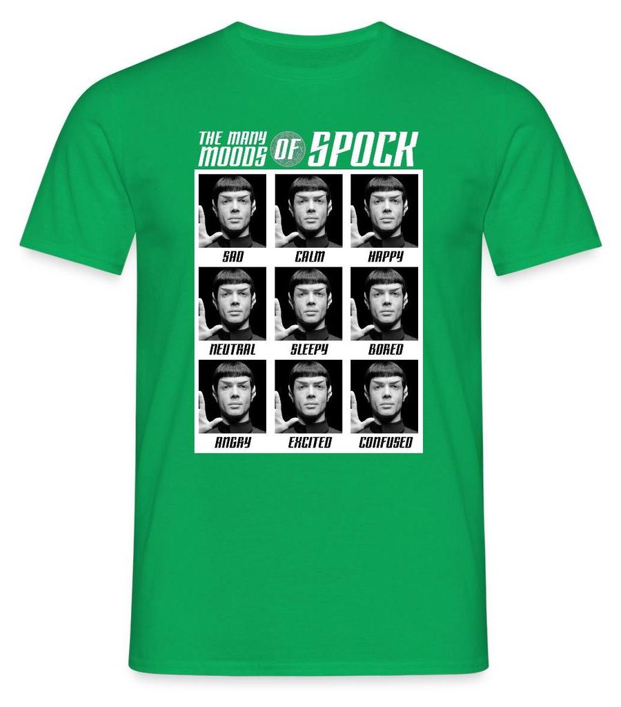 Spreadshirt Star Trek Discovery Moods of Spock Männer T-Shirt, S, Kelly Green
