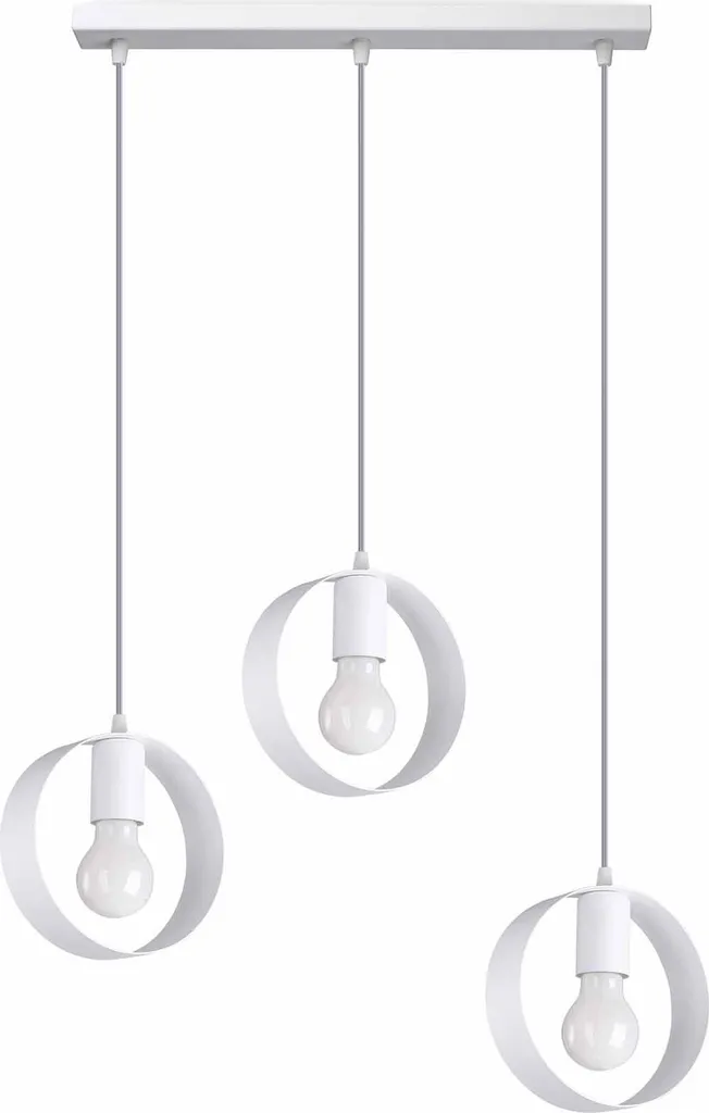 Suspension TITRAN 3 Idéale sur Table Salle à Manger Acier Blanc 110cm