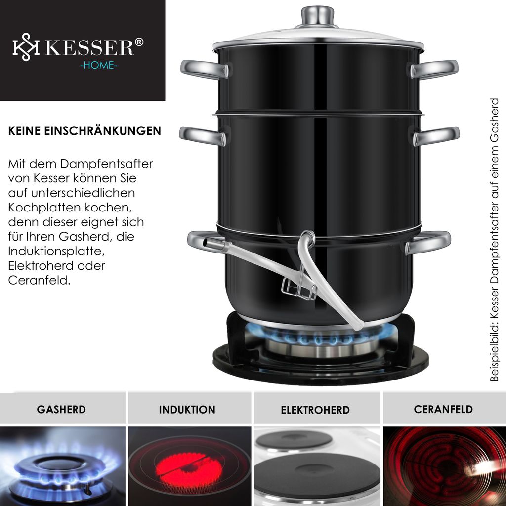 KESSER® Dampfentsafter 15 L Edelstahl Entsafter Saftpresse Produktbild 3