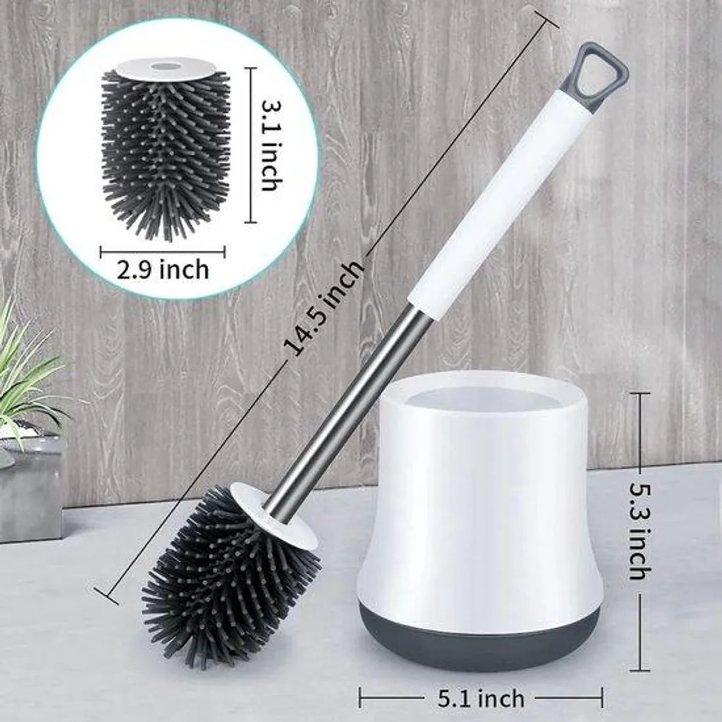 Lot 2 brosses WC murales blanches - Brosse douce pour salle de bain