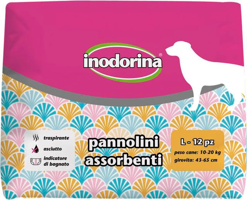 Gestione Incontinenza Cane: Pannolini Inodorina 12 pezzi Morbidi