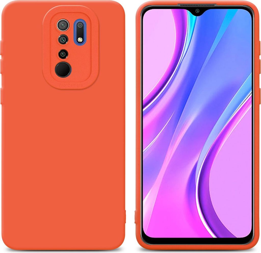 Cadorabo Hülle für Xiaomi RedMi 9 Schutz Hülle in Orange TPU Silikon Etui Case Handyhülle