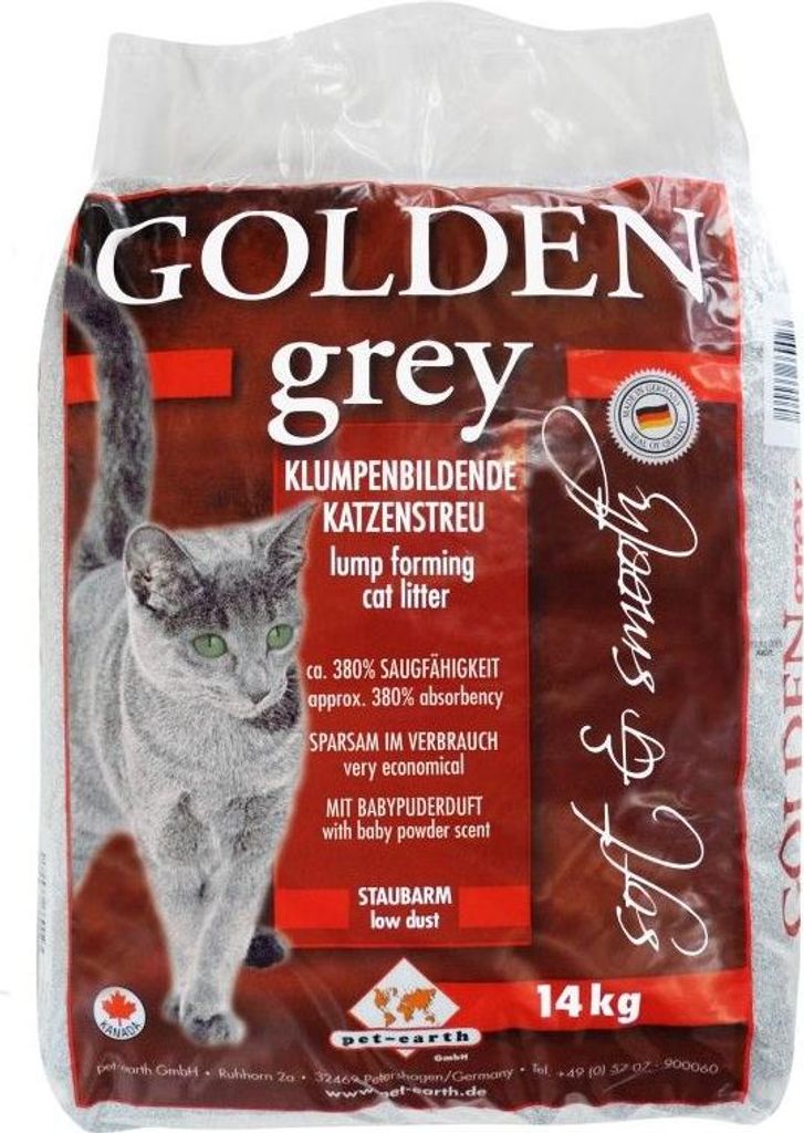 Golden Grey Katzenstreu Bentonit Babyduft 14 kg Produktbild 