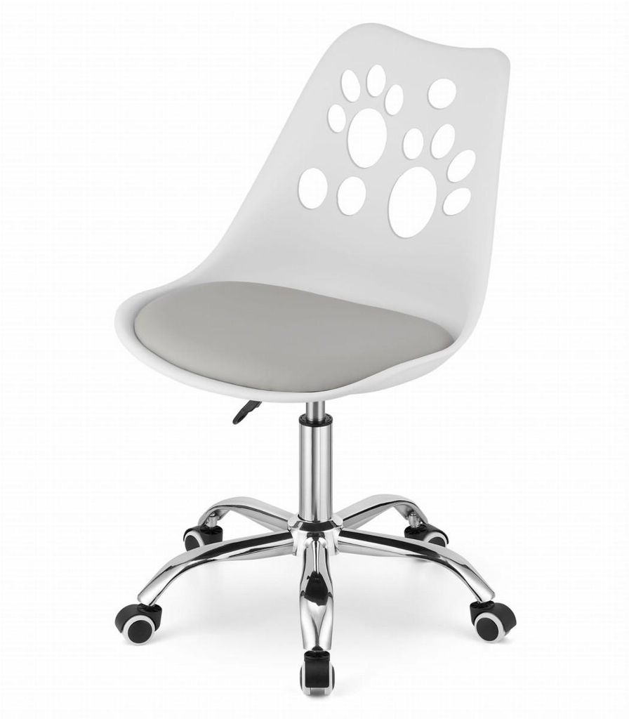 Best For Home Drehstuhl – Weiß-Grau, Ergonomischer Bürostuhl mit Polsterung und modernem Design