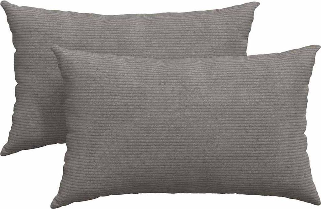 Sofakissen 2 Stück Hellgrau 50 x 30 cm Cordstoff