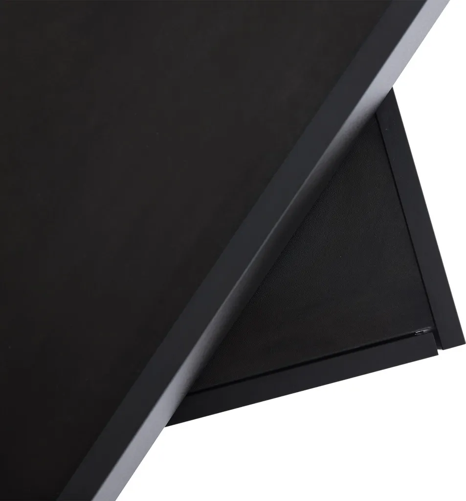 Table basse noire gain de place : plateau pivotant et rangement intégré - 6